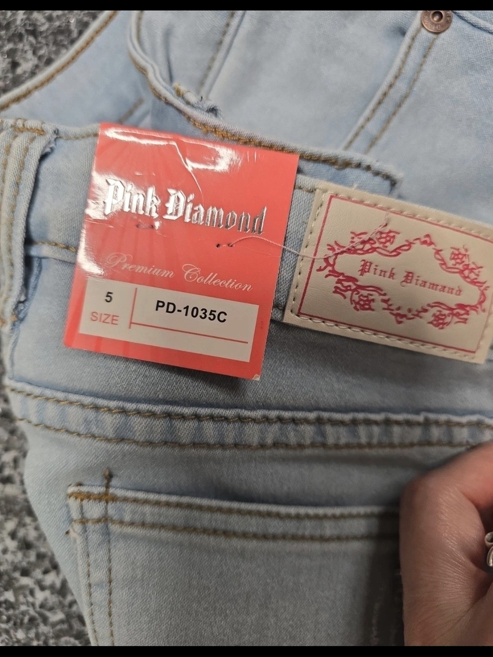 Pink Diamond Supply Co. Light Blue Distressed Cropped Jeans - Picture 2 of 2